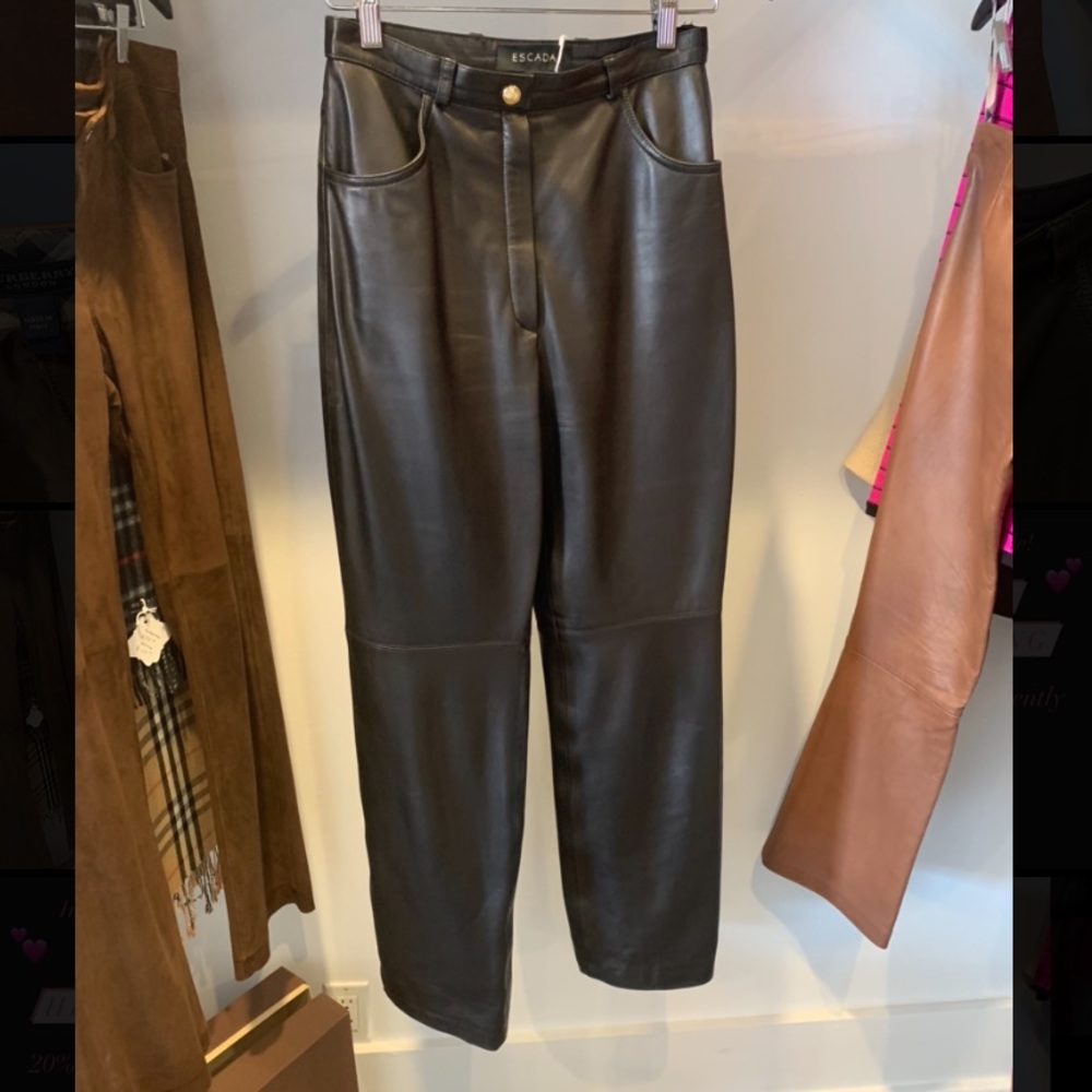 Escada Black Leather Pants